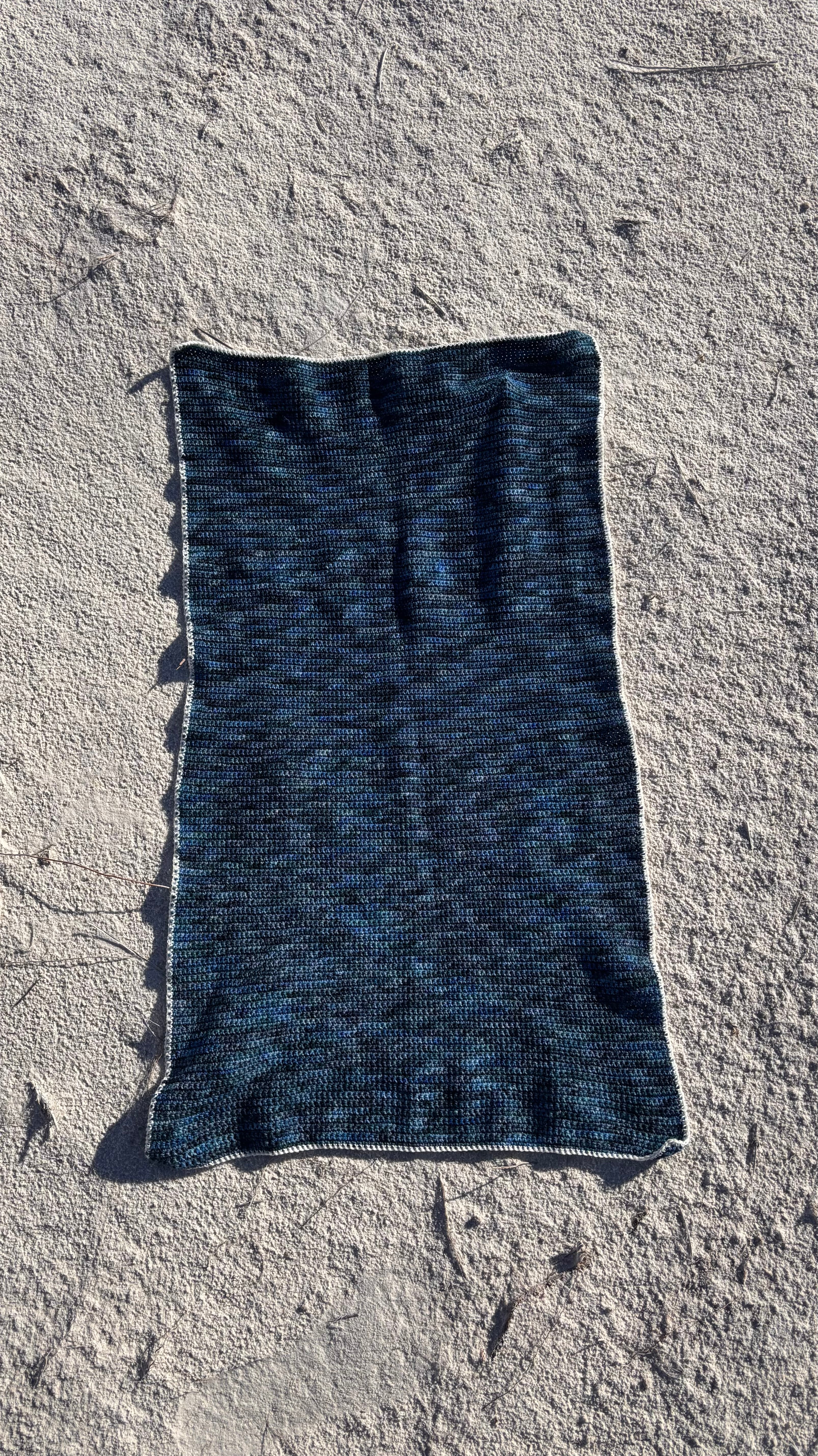 Blue Crochet Lap Blanket